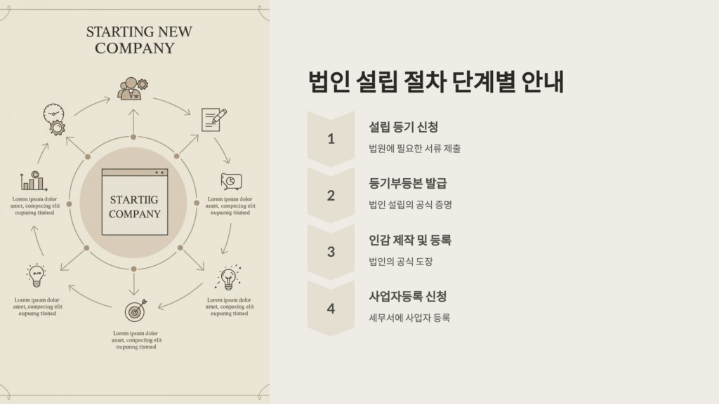법인 설립 절차 단계별 설명