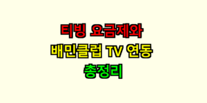티빙 요금제와 배민클럽 TV 연동 총정리