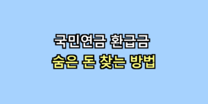 국민연금 환급금