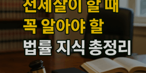 전세살이 할 때 꼭 알아야 할 법률 상식