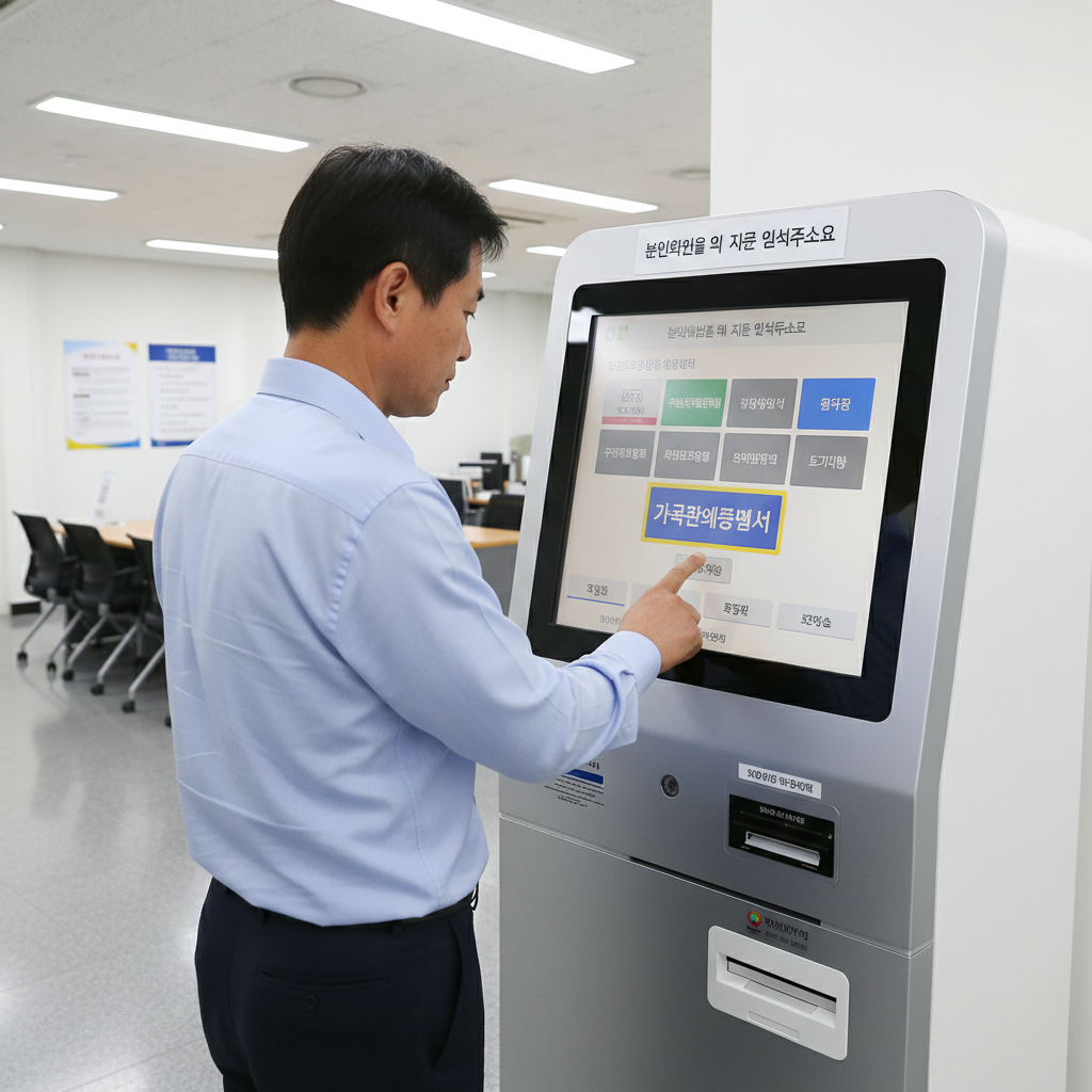 가족관계증명서 무인발급기, 무인발급기 사용법