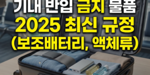 기내 반입 금지 물품