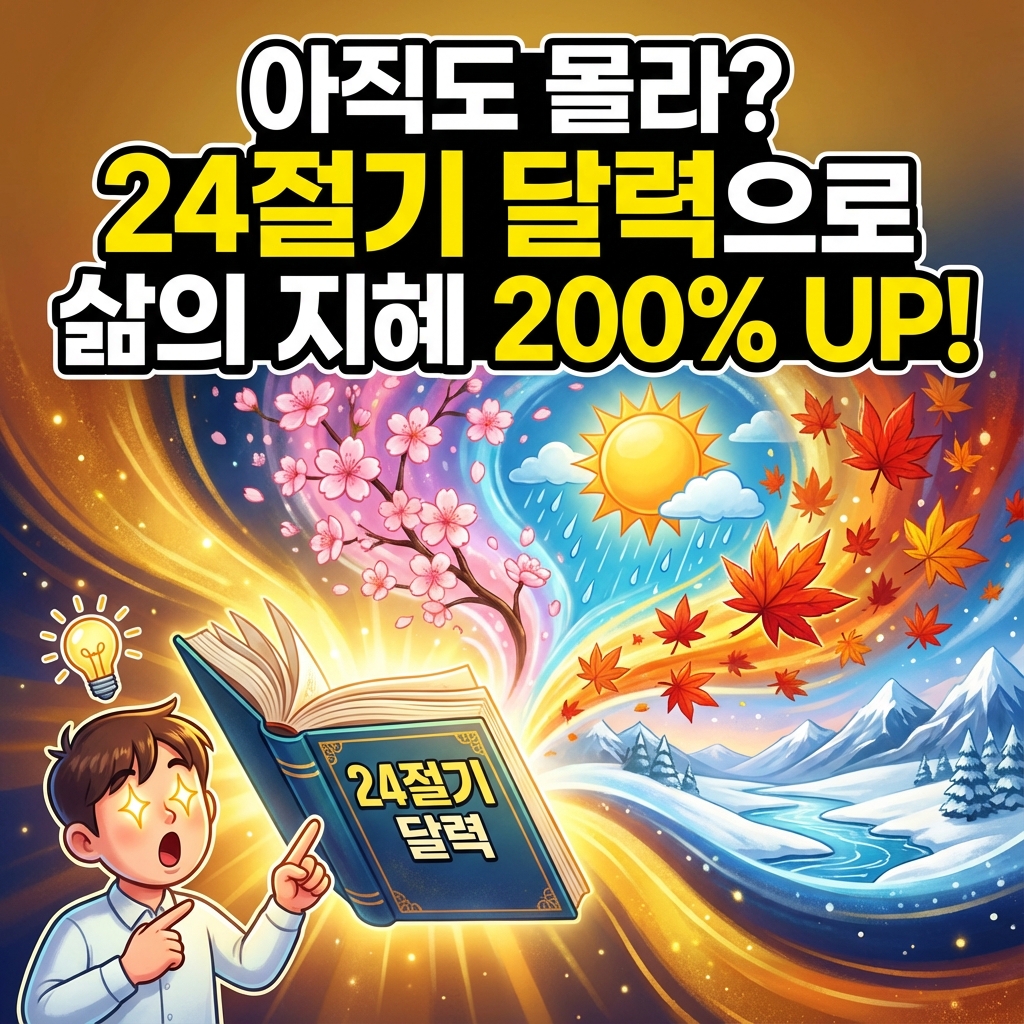 2026년 24절기 달력과 사계절 일러스트 배경