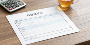 2026년 국민연금 수령액 인상 안내문과 계산기가 놓인 책상