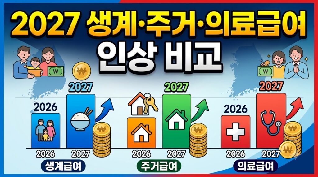 2027년 주거급여 의료급여 인상 비교