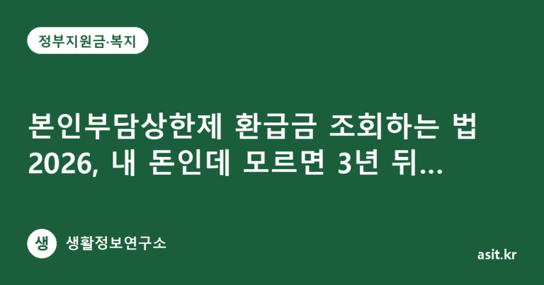 본인부담상한제 환급금 조회하는 법 2026, 내 돈인데 모르면 3년 뒤 사라져요