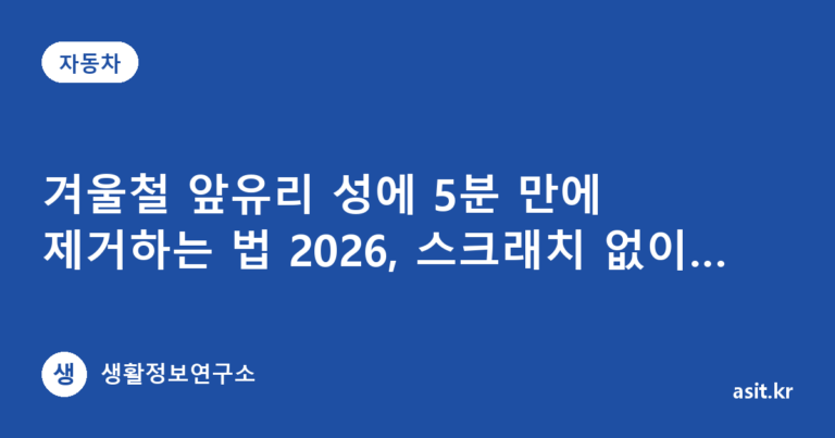 겨울철 앞유리 성에 5분 만에 제거하는 법 2026, 스크래치 없이 없애는 법