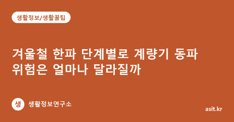 겨울철 한파 단계별로 계량기 동파 위험은 얼마나 달라질까