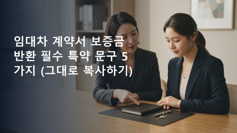 임대차 계약서 보증금 반환 필수 특약 문구 5가지 (그대로 복사하기)을 준비하는 현실적인 장면